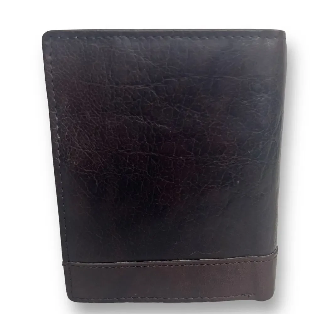 Spikes & Sparrow Baxter Mens Dark Brown Leather Wallet RFID 12 Card  Slots New